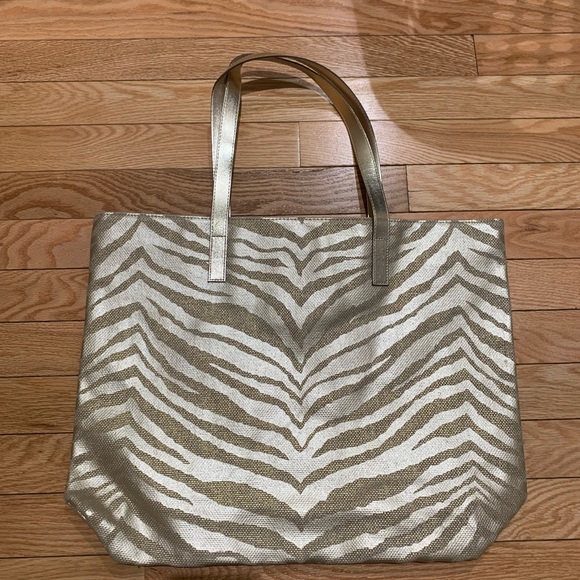 Michael Kors Gold Zebra Print Tote - Picture 3 of 5
